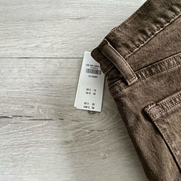 Abercrombie & Fitch High Rise 90s Relaxed Jean Brown Washed 26S NWT - Picture 6 of 6